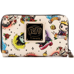 Кошелёк Loungefly POP Disney Villains Tattoo AOP Zip Around Wallet