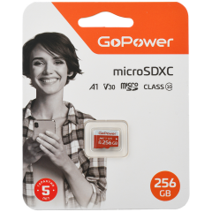 Карта памяти 256Gb MicroSD GoPower (00-00025684)