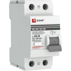 Выключатель дифференциального тока (УЗО) EKF elcb-2-63-100S-em-pro