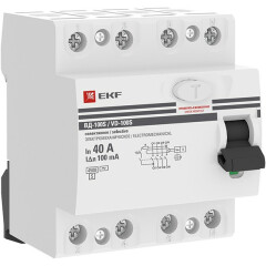 Выключатель дифференциального тока (УЗО) EKF elcb-4-40-100S-em-pro