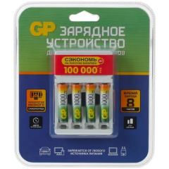 Зарядное устройство для аккумуляторов GP CPB + 4x AAA 1000mAh (4978)