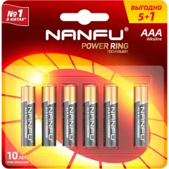 Батарейка Nanfu (AAA, 6 шт)