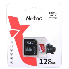 Карта памяти 128Gb MicroSD Netac P500 ECO + SD адаптер (NT02P500ECO-128G-R)