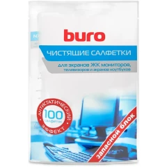 Салфетки Buro BU-ZSCREEN для экранов и оптики, запасной блок к тубе, 100шт