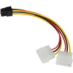Переходник Molex - PCI-E 6pin, 0.2м, Cablexpert CC-PSU-63-15CM