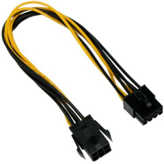 Переходник 6-pin PCI-E - 8-pin (6+2) PCI-E, Cablexpert CC-PSU-68-30CM