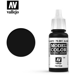 Краска Vallejo Model Color Glossy Black, 17 мл