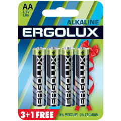 Батарейка Ergolux (AA, 4 шт)