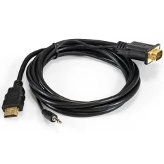 Кабель HDMI (M) - VGA (M) + audio, 1.8м, ExeGate EX-HDMIM-VGAM-3.5JackS-1.8