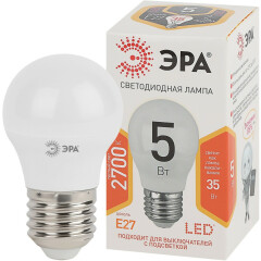 Светодиодная лампочка ЭРА STD LED P45-5W-827-E27 (5 Вт, E27)