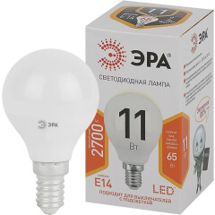 Светодиодная лампочка ЭРА STD LED P45-11W-827-E14 (11 Вт, E14)