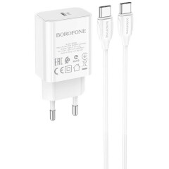 Сетевое зарядное устройство Borofone BA65A White + Type-C Cable