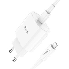 Сетевое зарядное устройство HOCO C94A Metro White + Lightning Cable