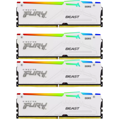 Оперативная память 128Gb DDR5 5600MHz Kingston Fury Beast White RGB (KF556C40BWAK4-128) (4x32Gb KIT)