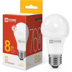 Светодиодная лампочка IN HOME LED-A60-VC (8 Вт, E27)