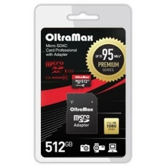 Карта памяти 512Gb MicroSD OltraMax Premium + SD адаптер