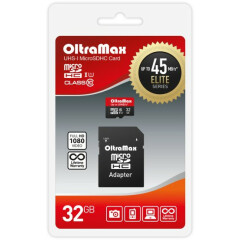 Карта памяти 32Gb MicroSD OltraMax Elite + SD адаптер