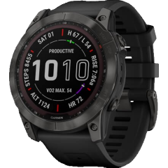 Умные часы Garmin Fenix 7X Sapphire Solar Carbon Grey DLC Titanium with Black Band