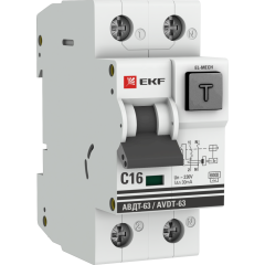 Автоматический выключатель дифференциального тока EKF DA63-16-30-AC