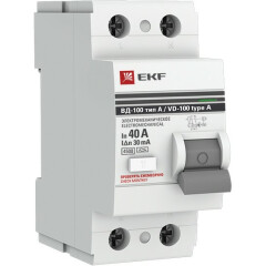 Автоматический выключатель дифференциального тока EKF elcb-2-40-30-em-a-pro