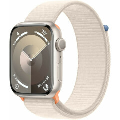 Умные часы Apple Watch Series 9 45mm Starlight Aluminum Case with Starlight Sport Loop (MR983LL/A)