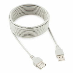 Кабель удлинительный USB A (M) - B (M), 4.5м, Cablexpert CC-USB2-AMBM-15-N
