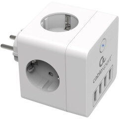 Сетевой фильтр Cablexpert Cube CUBE-4-U4-W
