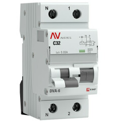 Автоматический выключатель дифференциального тока EKF rcbo6-1pn-32C-30-ac-av