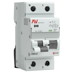 Автоматический выключатель дифференциального тока EKF rcbo6-1pn-40C-30-ac-av