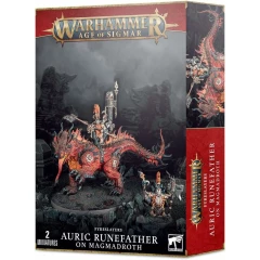 Миниатюры Games Workshop AoS: Fyreslayers Auric Runefather on Magmadroth