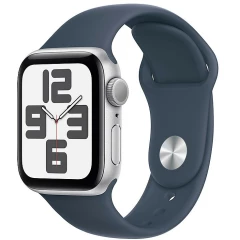 Умные часы Apple Watch SE 40mm Silver Aluminum Case with Storm Blue Sport Band S/M (MRE13LL/A)