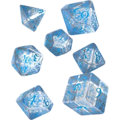 Набор кубиков Elvish Translucent & blue Dice Set