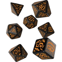 Набор кубиков Q Workshop Halloween Pumpkin Black & Orange Dice Set (SHAP01)