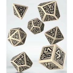 Набор кубиков Q Workshop Dwarven Beige & Black Dice Set (SDWA01)