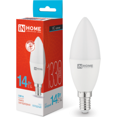 Светодиодная лампочка IN HOME LED-СВЕЧА-VC (14 Вт, Е14) 6500K