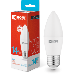 Светодиодная лампочка IN HOME LED-СВЕЧА-VC (14 Вт, Е27) 6500K