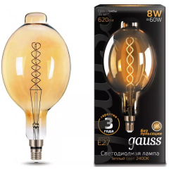 Светодиодная лампочка Gauss Vintage Filament Flexible BT180 2400K (8 Вт, E27)