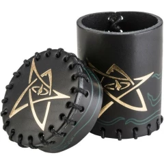 Стакан для кубиков Q Workshop Call of Cthulhu Black & green-golden Leather Dice Cup