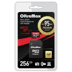 Карта памяти 256Gb MicroSD OltraMax Premium + SD адаптер