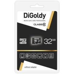 Карта памяти 32Gb MicroSD Digoldy (DG0032GCSDHC10-W/A-AD)