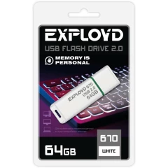 USB Flash накопитель 64Gb Exployd 670 White