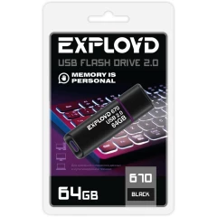 USB Flash накопитель 64Gb Exployd 670 Black