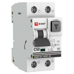 Автоматический выключатель дифференциального тока EKF DA63-50-100em-AC