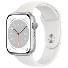 Умные часы Apple Watch Series 8 45mm Silver Aluminum Case with White Sport Band M/L (MP6T3LL/A)