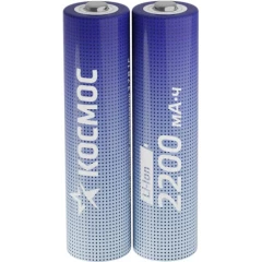 Аккумулятор КОСМОС 18650 (168A, 2200 mAh, 2 шт.)