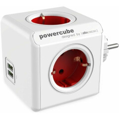 Сетевой разветвитель Allocacoc PowerСube Original Red 2x USB
