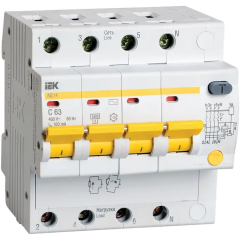 Автоматический выключатель дифференциального тока IEK MAD10-4-063-C-100