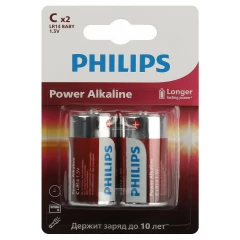 Батарейка Philips Power Alkaline (C, 2 шт)