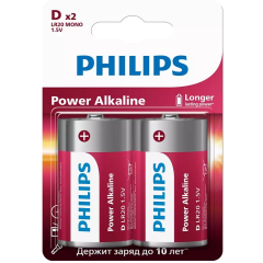 Батарейка Philips Power Alkaline (D, 2 шт)