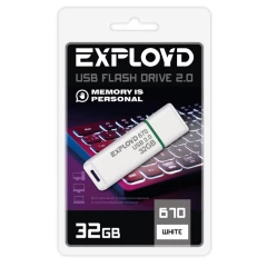 USB Flash накопитель 32Gb Exployd 670 White